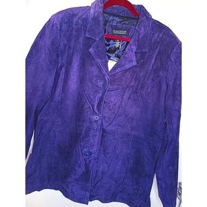 Vintage NWT Dialogue Purple Genuine Leather Jacket